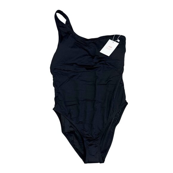 Andie Nantucket Women L Tall Black 1 Piece Swimsuit A0171 NWT One Shoulder 9538 - Picture 4 of 16